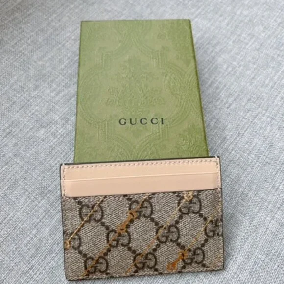 GUCCI. GG Supreme Coated Canvas Leather Horsebit Card Holder. - Picture 15 of 16